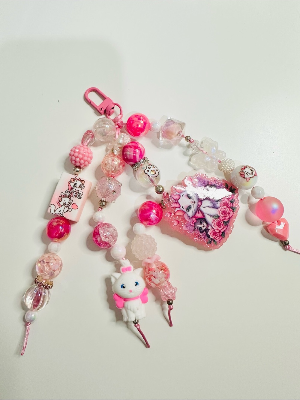 Pink Cute Marie the Cat bag or keychain Charm